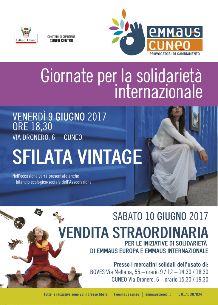 Emmaus Cuneo Giornate solidarietà_Locandina A3